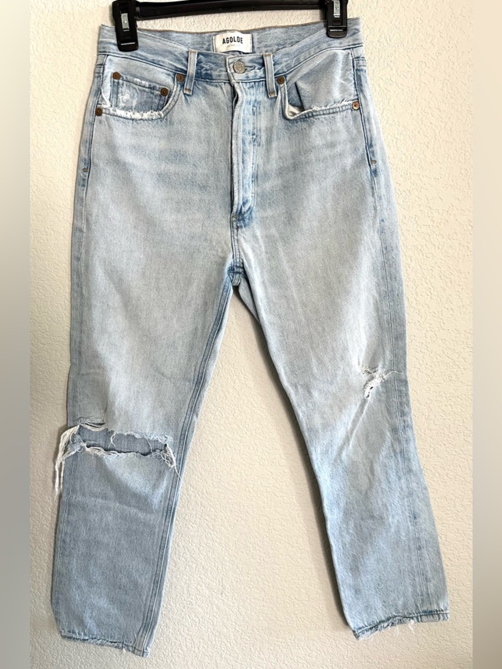 Agolde Riley Light Wash Relaxed Straight Jeans